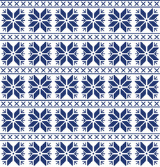 Pattern for mittens and christmas on white background blue