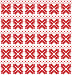 Pattern for mittens and christmas on white background red