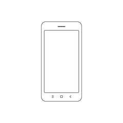 Smartphone symbol icon on white background stroke