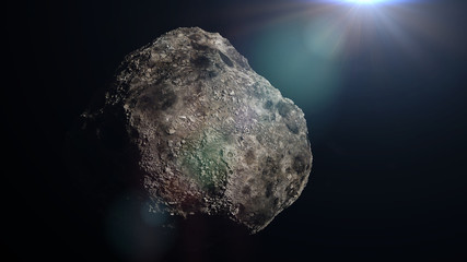 Fototapeta premium asteroid in outer space, solar system object