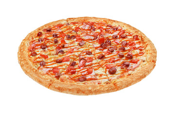 Italian pizza on a white background. isolate to create a pizza menu on the website or a printed menu.