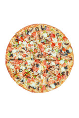Italian pizza on a white background. isolate to create a pizza menu on the website or a printed menu.