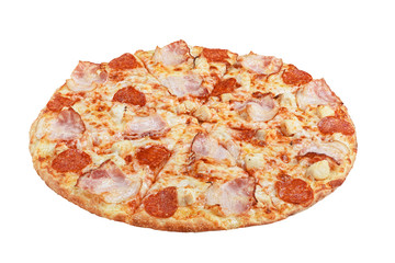 Italian pizza on a white background. isolate to create a pizza menu on the website or a printed menu.