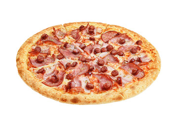 Italian pizza on a white background. isolate to create a pizza menu on the website or a printed menu.