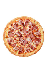 Italian pizza on a white background. isolate to create a pizza menu on the website or a printed menu.