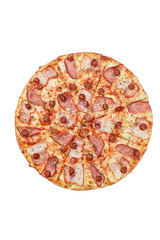 Italian pizza on a white background. isolate to create a pizza menu on the website or a printed menu.