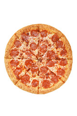 Italian pizza on a white background. isolate to create a pizza menu on the website or a printed menu.