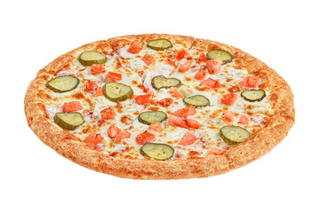 Italian pizza on a white background. isolate to create a pizza menu on the website or a printed menu.