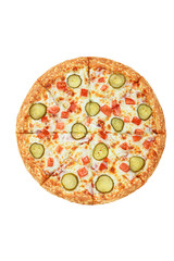 Italian pizza on a white background. isolate to create a pizza menu on the website or a printed menu.