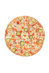 Italian pizza on a white background. isolate to create a pizza menu on the website or a printed menu.