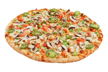 Italian pizza on a white background. isolate to create a pizza menu on the website or a printed menu.