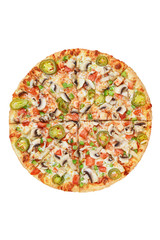Italian pizza on a white background. isolate to create a pizza menu on the website or a printed menu.