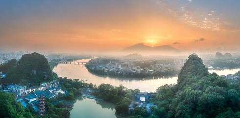 Rivière Li et montagnes karstiques Guilin, Yangshuo