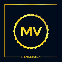 Initial Letter MV Logo Template Design Vector Illustration
