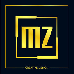 Initial Letter MZ Logo Template Design Vector Illustration