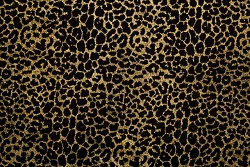Gordijnen Black fabric with golden leopard fur print © Studio Light & Shade