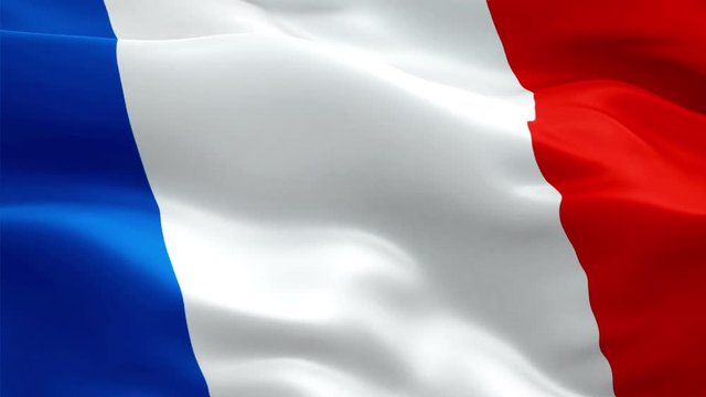 France flag video waving in wind. Realistic French Flag background. France Flag Looping Closeup 1080p Full HD 1920X1080 footage. France EU European country flags footage video for film,news