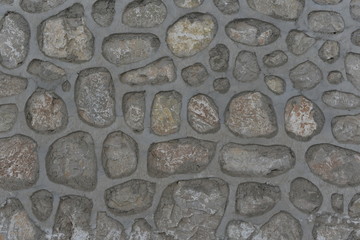 wall from round sea stone