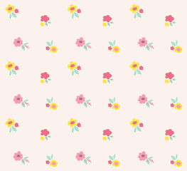 Ditsy floral vector pattern. Cute small flowers seamless background. Vintage print.