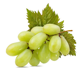Fresh grapes isolated on white background with clipping pass