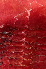 Raw beef red ham meat slices food texture