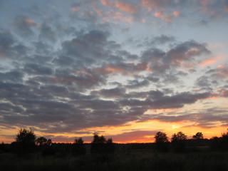 sunset over countryside