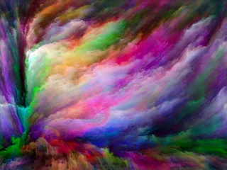 Lichtdoorlatende gordijnen Mix van kleuren Exploderende verf