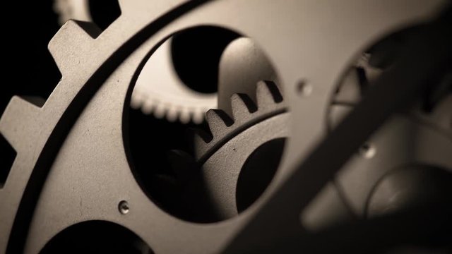 Old dirty metallic clock macro detail 4K