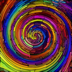Deurstickers The Flower of Spiral Color © agsandrew