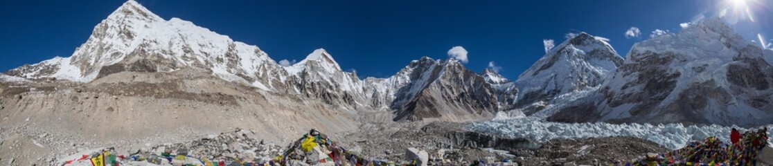 Obraz premium Panorama Mt. Everest Base Camp, Himalaya, Nepal