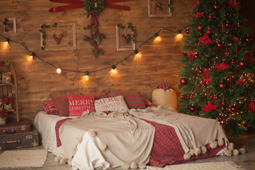 Beautiful decorated christmas room