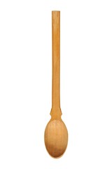 Wooden spoon on white