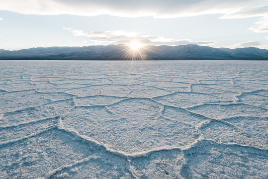 Death Valley Salt Flats At Sunset