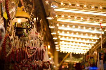 gingerbread hearts at fun fair in Bremen, Germany