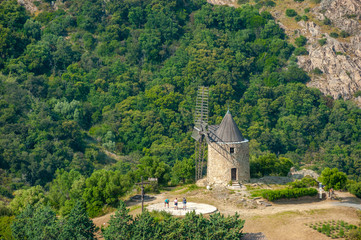 Fototapeta na wymiar Windmill Moulin Saint Roche in Grimaud-Village