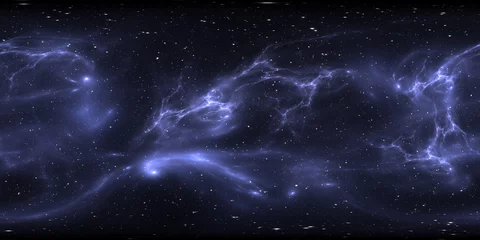 360 Grad interstellare Wolke aus Staub und Gas. Weltraumhintergrund mit Nebel und Sternen. Glühender Nebel, gleichwinklige Projektion, Umgebungskarte. Sphärisches HDRI-Panorama © Peter Jurik