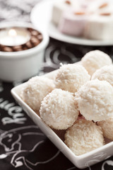 Several raffaello in the bowl