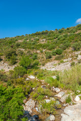 Fototapeta na wymiar Landscape at the river La Garde in Grimaud-Village
