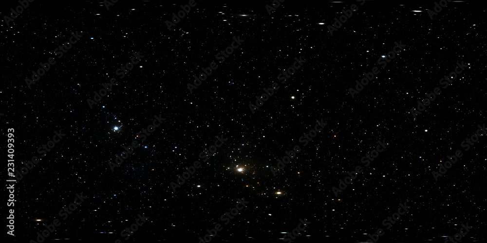 Sticker 360 degree star field panorama with open star cluster, environment hdri map. equirectangular project