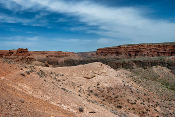The Charyn Canyon in the Charyn National Park near Almaty in Kazakhstan