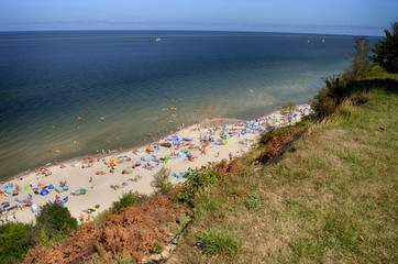 Baltic beach from cliff summer time