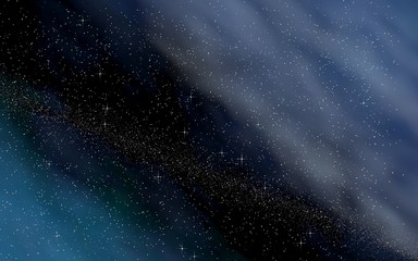 Colorful and beautiful space background. Outer space. Starry outer space texture. Templates, blue background. 3D illustration
