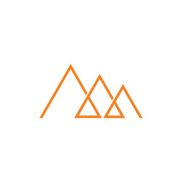 triangle mountain thin line overlap logo