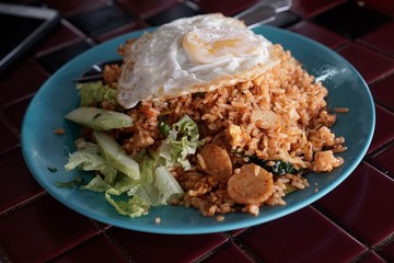 Spicy fried rice with sunny side up egg