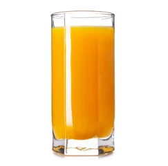 Papier Peint photo autocollant Jus Orange juice on white background