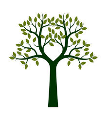 Obraz premium Green shape of Tree. Vector Illustration.