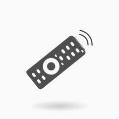 TV DVD Remote Control UI Vector Icon Illustration silhouette.