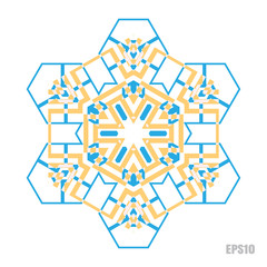 Simple Snowflake Icon Isolated on White Background