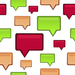 Vector seamless pattern with isolated speech bubbles – abstract background of business talking between people