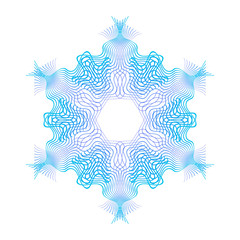 Fototapeta premium Blue guilloche rosette or spirograph background vector illustration